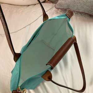 Turquoise green Le Pliage small bag
